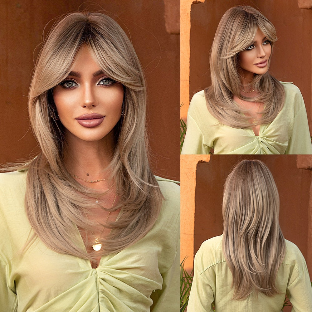 Perruques Synthétiques Longues Droites Pour Femmes - rachelhair