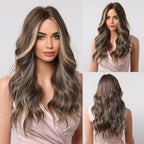 Perruques superposées Auburn Red Highlight avec frange latérale - rachelhair