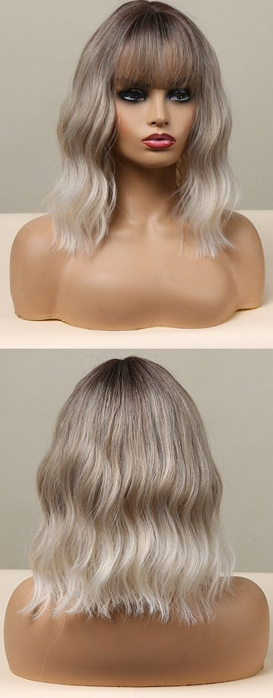 Perruque Moyenne Vague Blond Cendré - rachelhair