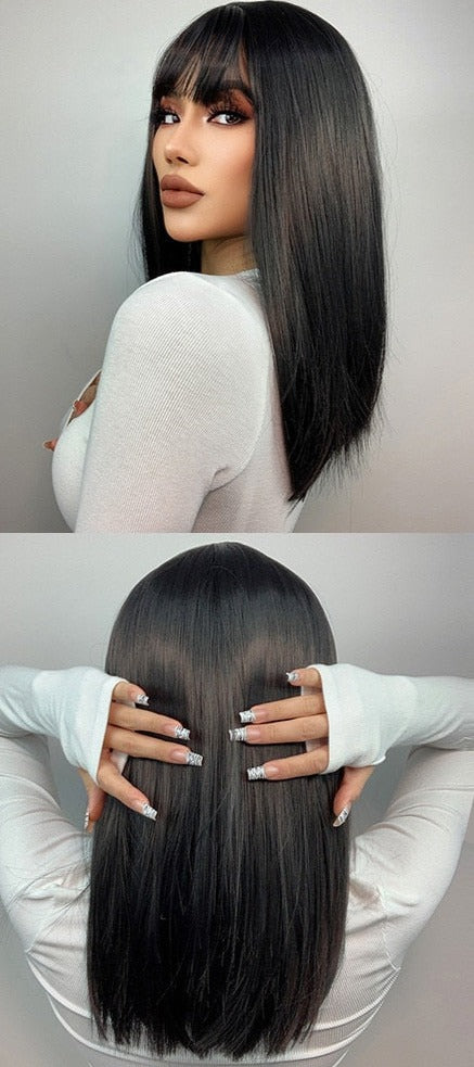 Cheveux Synthétiques Naturels Courts Et Droits Pour Femmes - rachelhair
