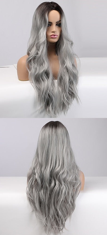 Perruques synthétiques longues vagues naturelles pour femmes - rachelhair