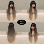 Perruques Synthétiques Longues Droites Pour Femmes - rachelhair
