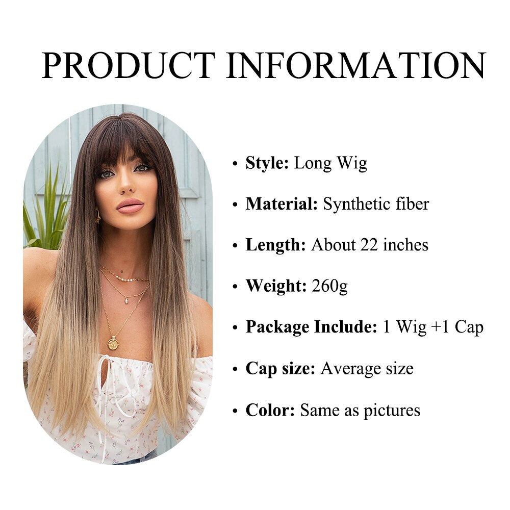 Perruques Synthétiques Longues Droites Pour Femmes - rachelhair