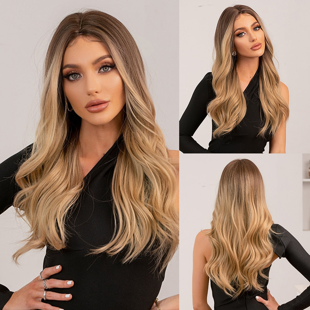 Perruques synthétiques longues vagues naturelles pour femmes - rachelhair