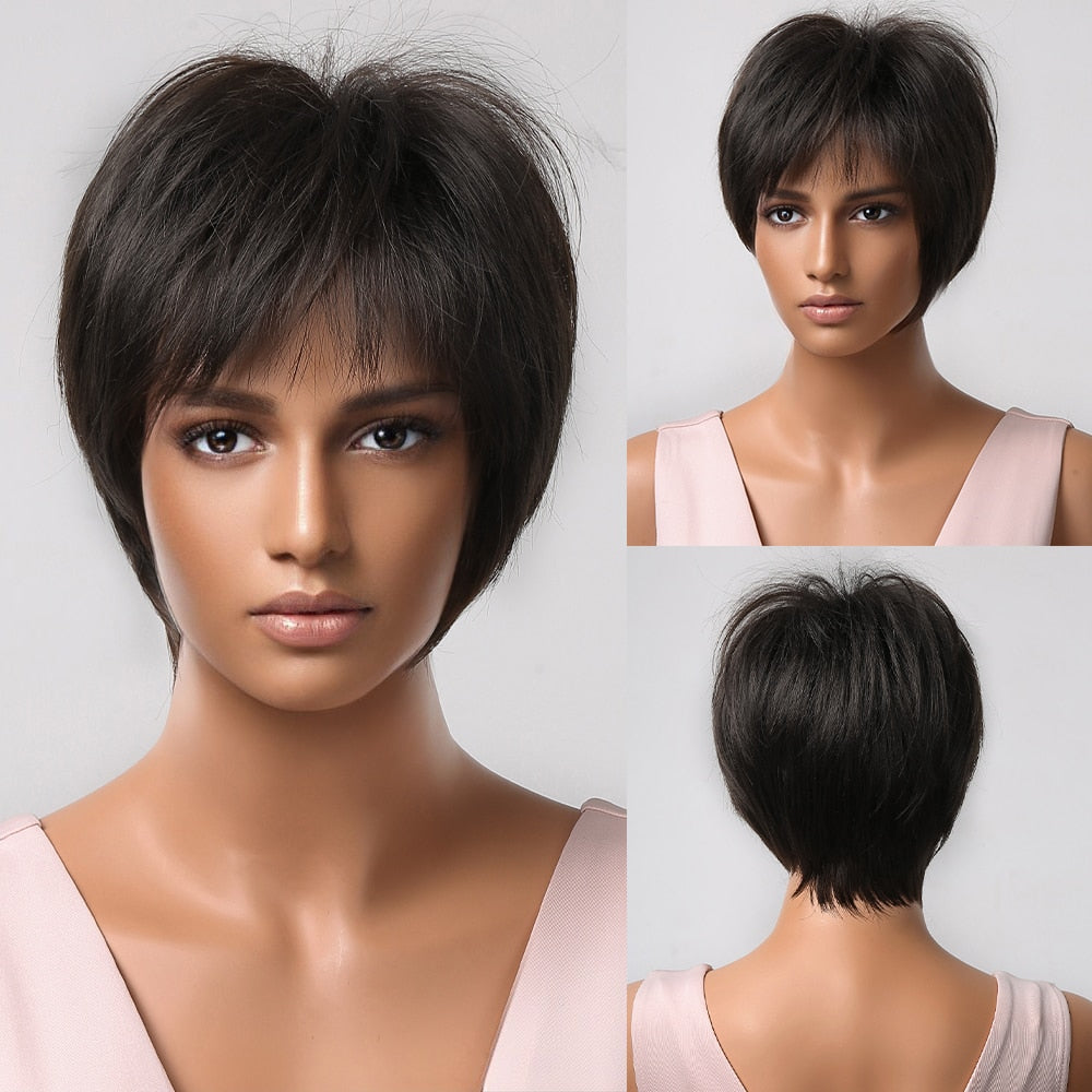 Perruques Bob Synthétiques Courtes Droites - rachelhair