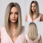 Perruques superposées Auburn Red Highlight avec frange latérale - rachelhair