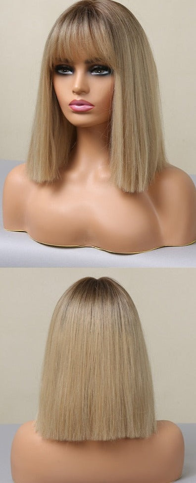 Cheveux Synthétiques Naturels Courts Et Droits Pour Femmes - rachelhair