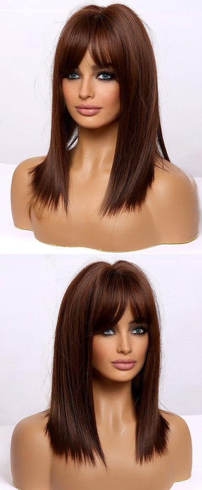 Cheveux Synthétiques Naturels Courts Et Droits Pour Femmes - rachelhair