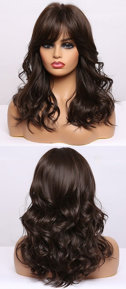 Perruques Ondulées Naturelles De Longueur Moyenne Pour Femmes - rachelhair