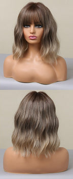 Perruques De Cheveux Quotidiens Bob Naturels À Vague D'eau Moyenne - rachelhair