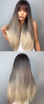 Perruque Synthétique Longue Couche Brune - rachelhair