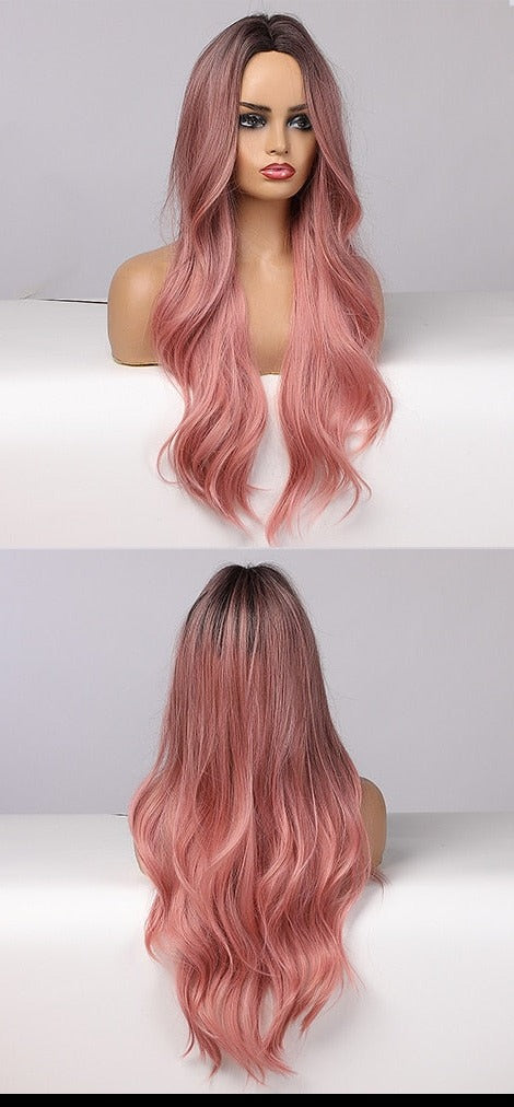 Perruques synthétiques longues vagues naturelles pour femmes - rachelhair