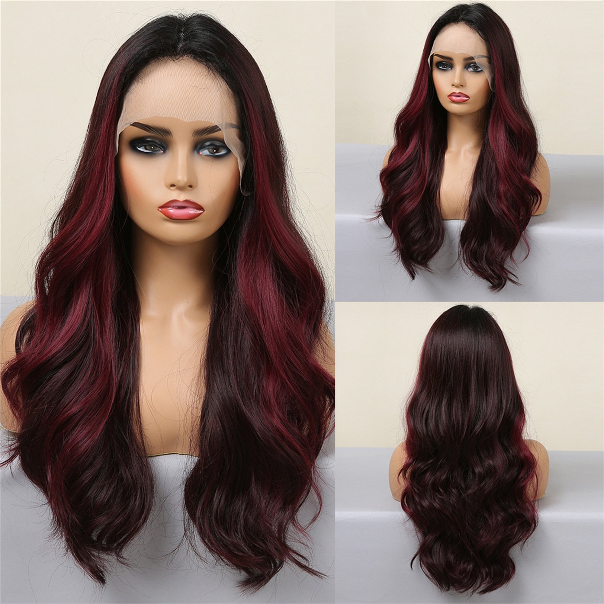 Perruques Lace Front Synthétiques Ombre pour Femme - rachelhair