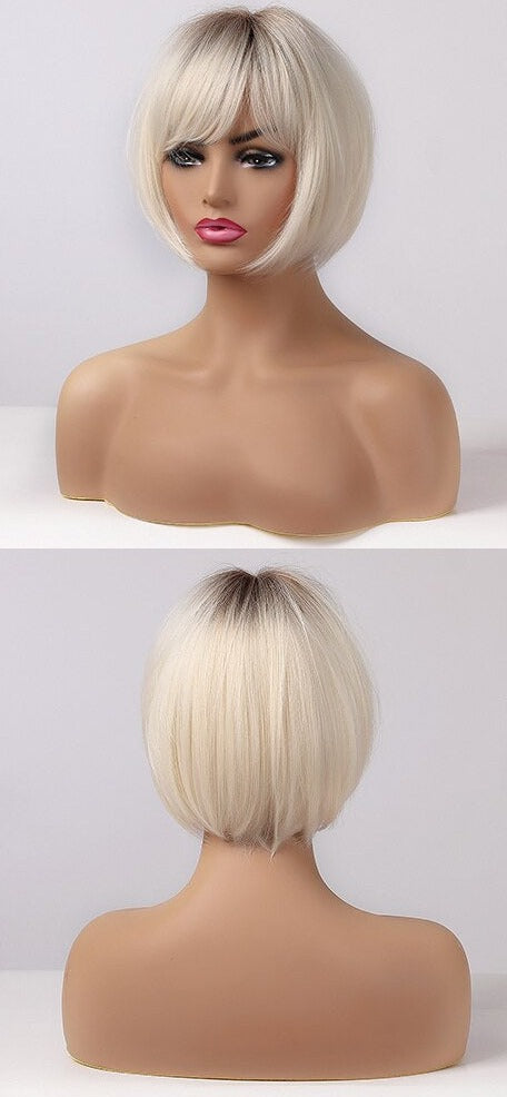 Perruque Bob Droite Courte Avec Frange Pour Femme - rachelhair