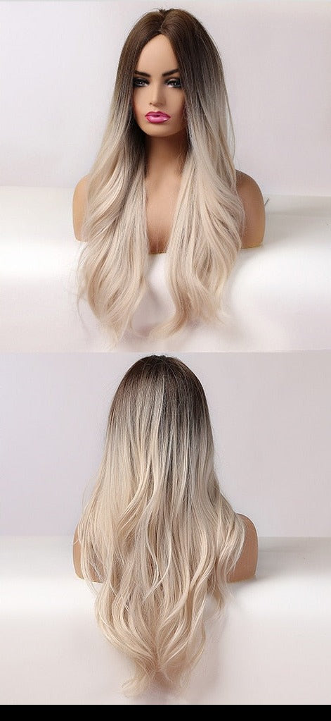 Perruques synthétiques longues vagues naturelles pour femmes - rachelhair