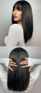 Perruque Longue Et Droite Avec Frange - rachelhair