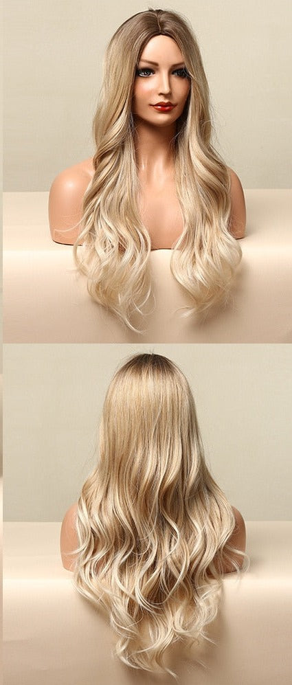 Perruques synthétiques longues vagues naturelles pour femmes - rachelhair