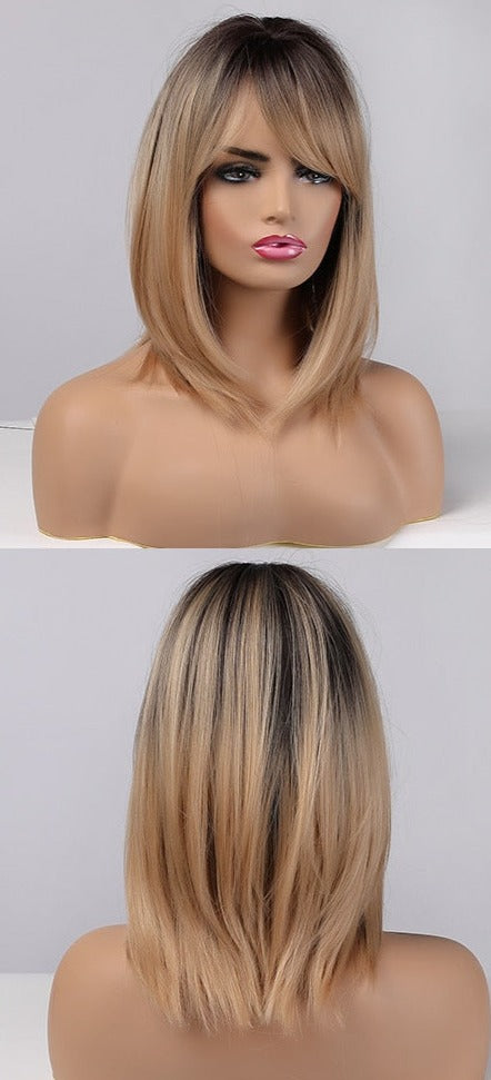 Perruque Longue Et Droite De Cheveux Blonds Mélangés - rachelhair