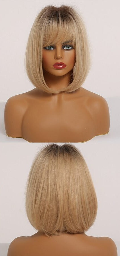Perruque Bob Droite Courte Avec Frange Pour Femme - rachelhair