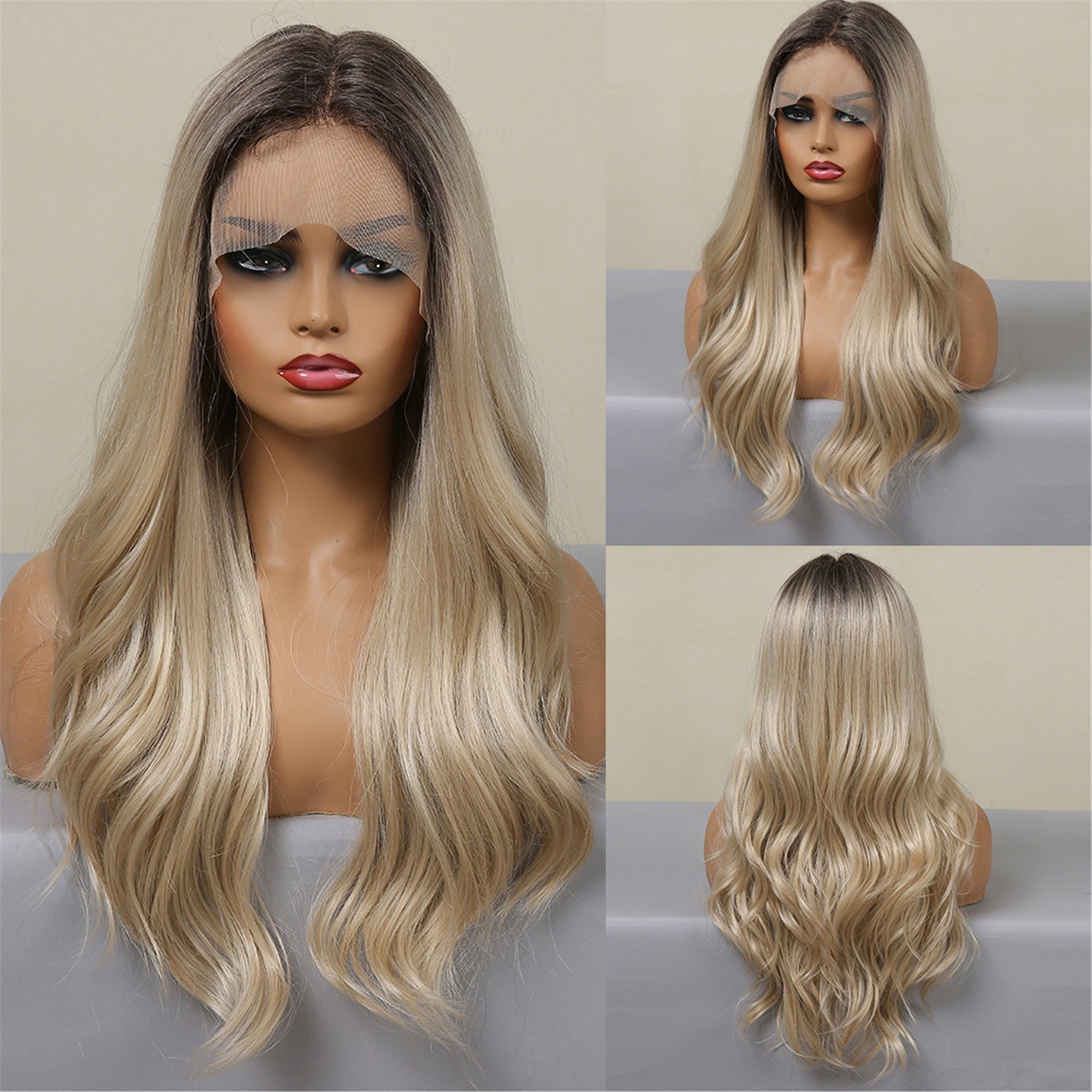 Perruques Lace Front Synthétiques Ombre pour Femme - rachelhair