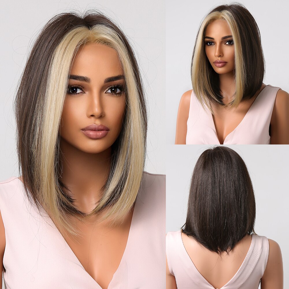 Perruques Bob Synthétiques Courtes Droites - rachelhair