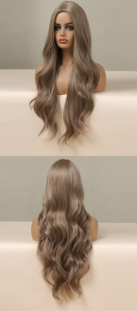 Perruques synthétiques longues vagues naturelles pour femmes - rachelhair