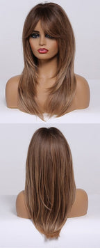 Perruque De Cheveux Blonds Raides Avec Des Mèches Courtes - rachelhair