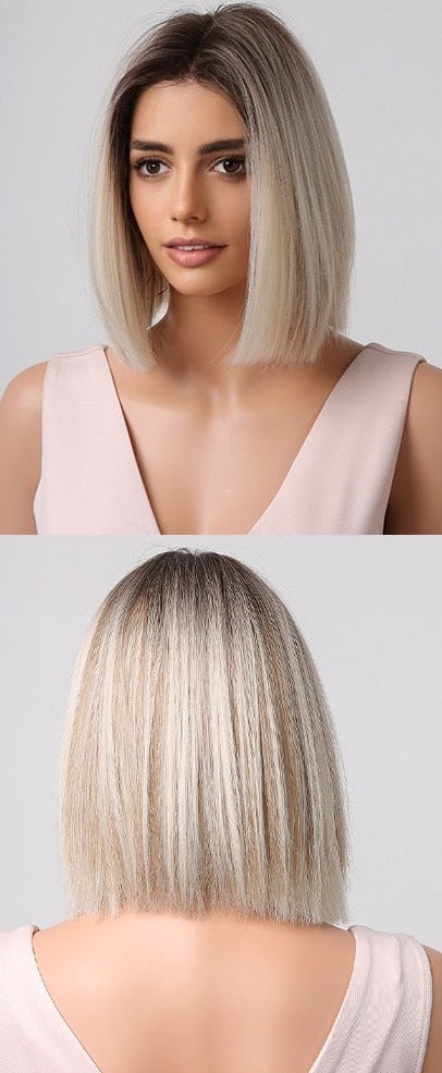 Cheveux Synthétiques Naturels Courts Et Droits Pour Femmes - rachelhair