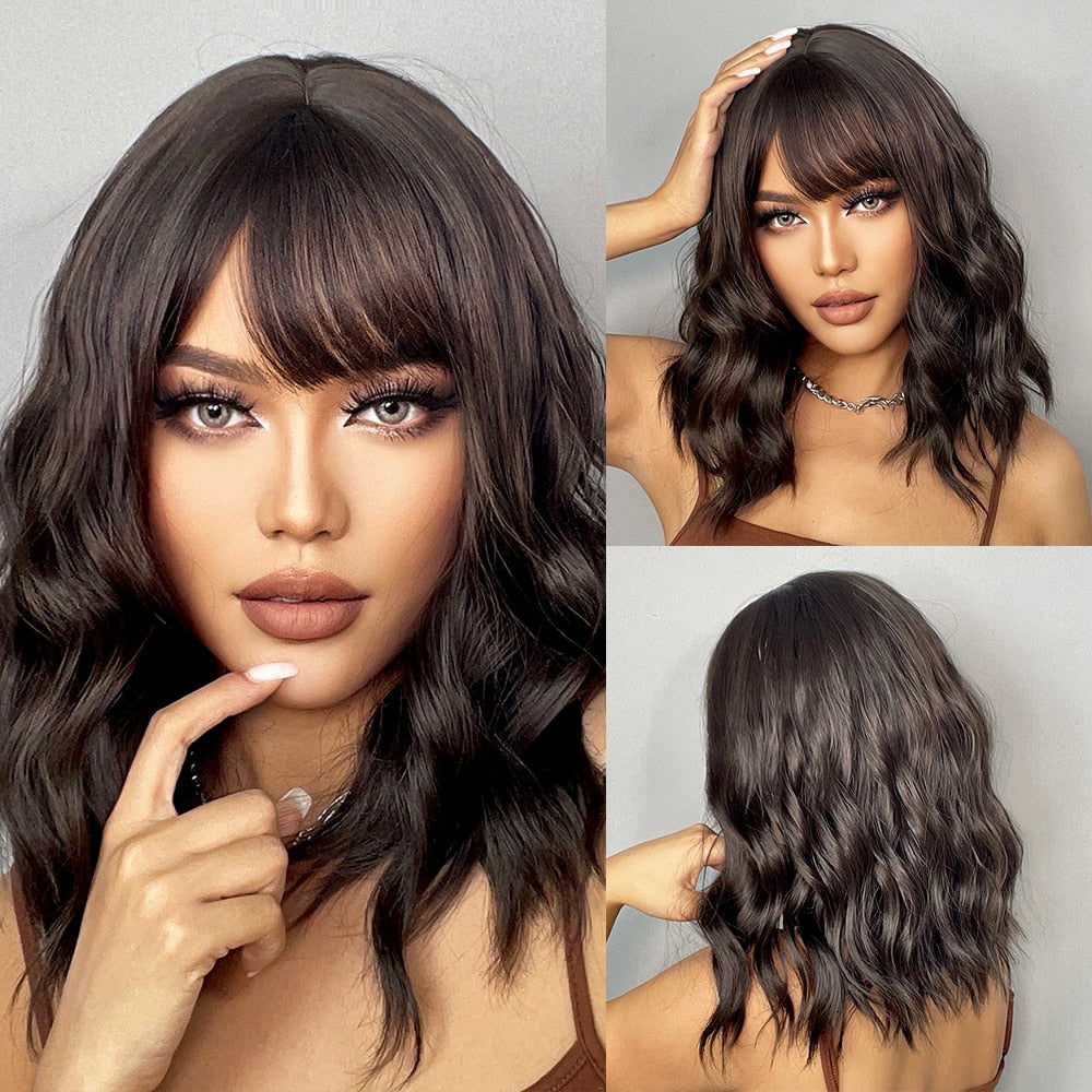 Perruque Synthétique Bouclée Longueur Épaule - rachelhair