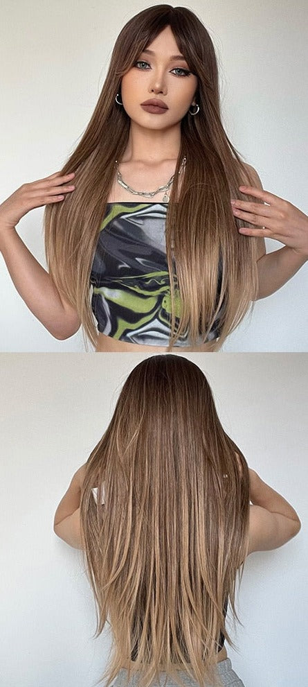 Perruque Longue Et Droite Avec Frange - rachelhair