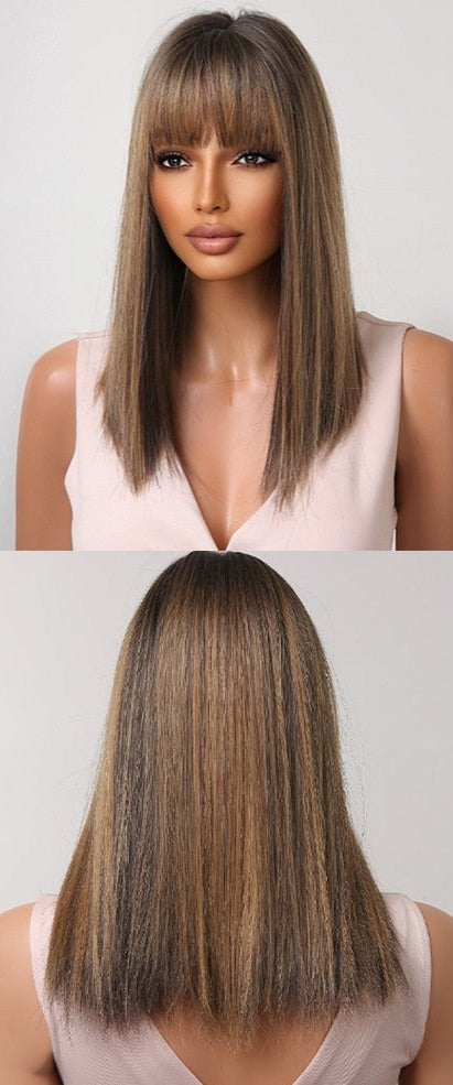 Cheveux Synthétiques Naturels Courts Et Droits Pour Femmes - rachelhair