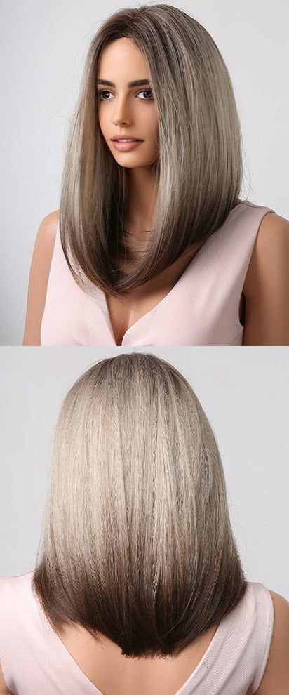 Perruque Longue Et Droite De Cheveux Blonds Mélangés - rachelhair