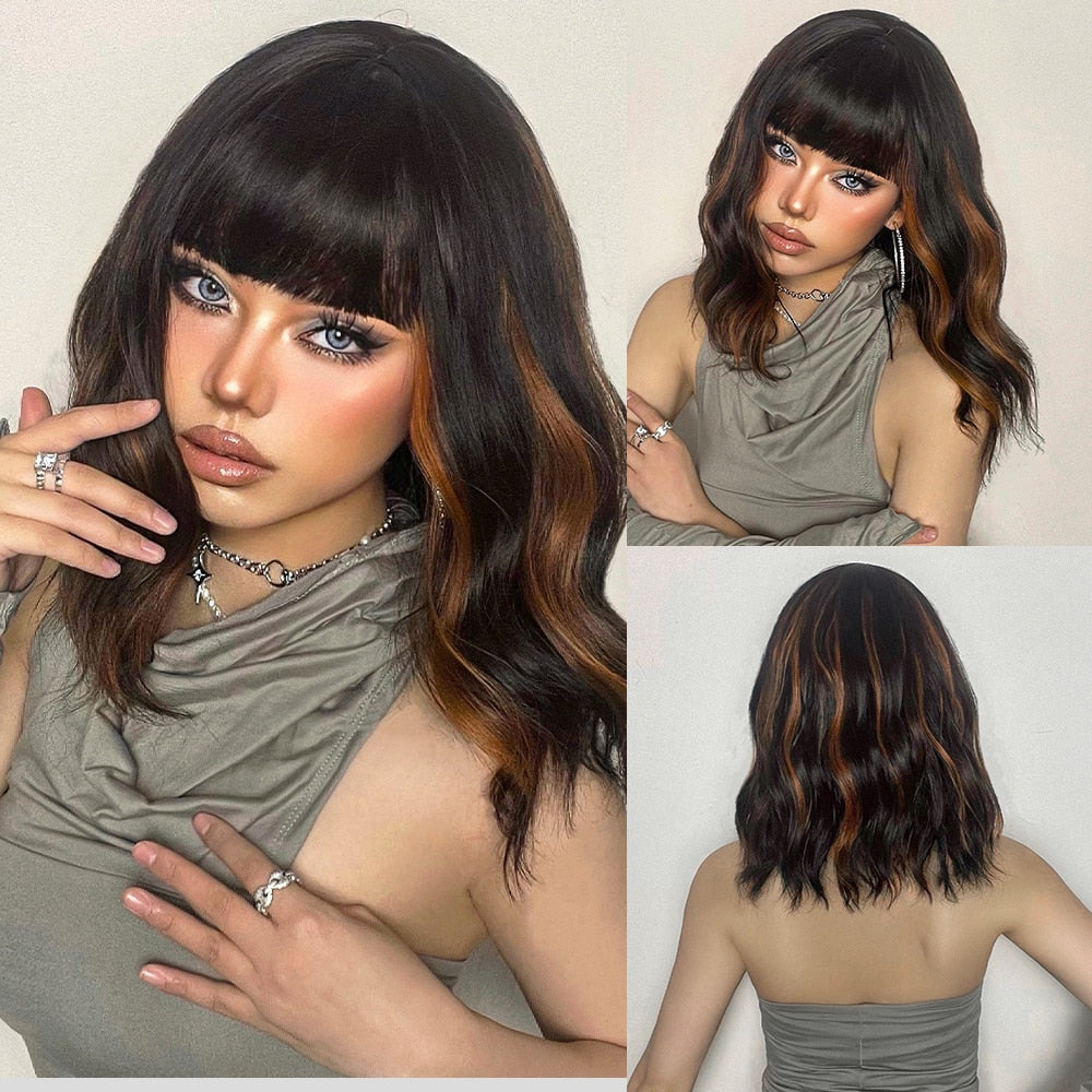 Perruque Synthétique Bouclée Longueur Épaule - rachelhair