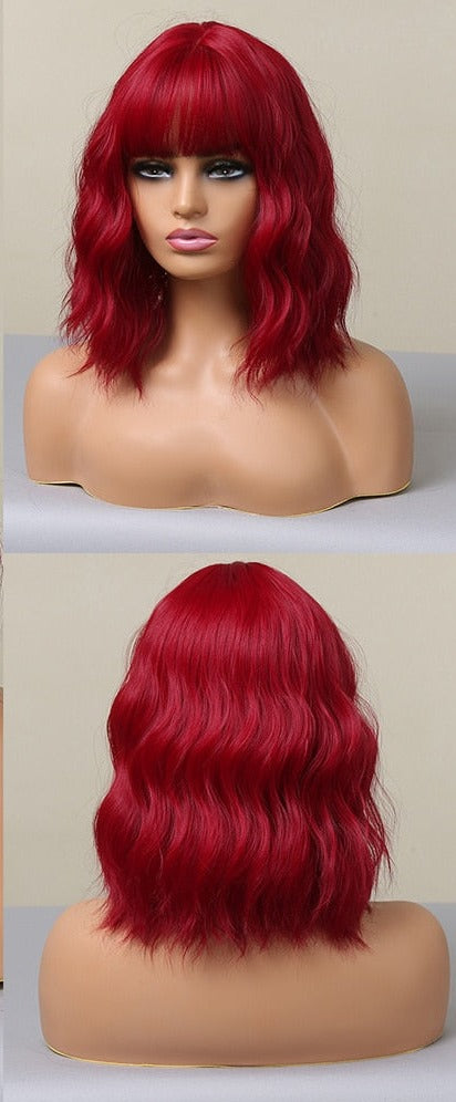 Perruques De Cheveux Quotidiens Bob Naturels À Vague D'eau Moyenne - rachelhair