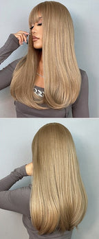 Perruque Longue Et Droite Avec Frange - rachelhair