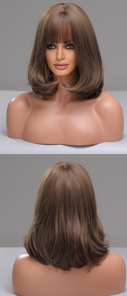 Cheveux Synthétiques Naturels Courts Et Droits Pour Femmes - rachelhair