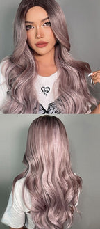 Perruque Résistante À La Chaleur Naturelle De Vague De Partie Moyenne Pour Les Femmes - rachelhair
