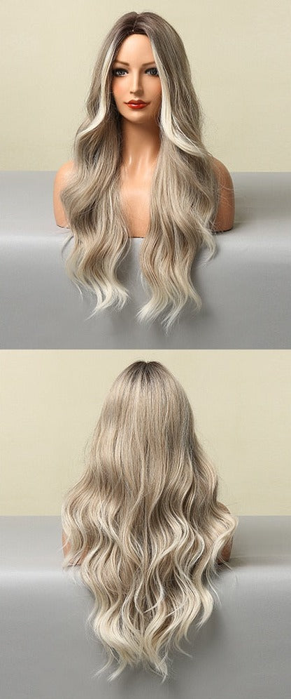 Perruques synthétiques longues vagues naturelles pour femmes - rachelhair