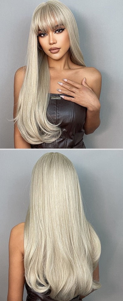 Perruque Longue Et Droite Avec Frange - rachelhair