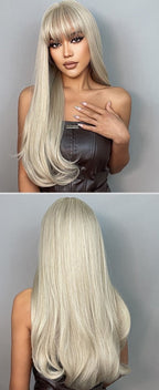 Perruque Longue Et Droite Avec Frange - rachelhair