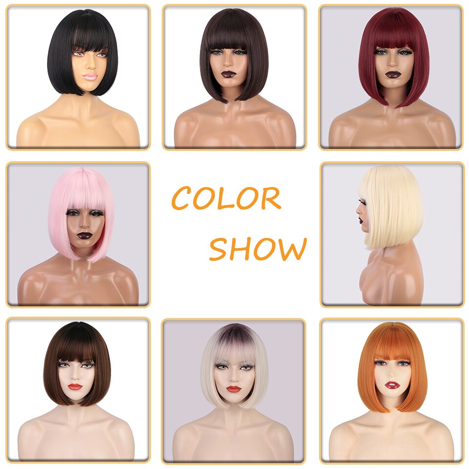 Bangs perruques synthétiques pour femmes - rachelhair