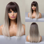 Perruque De Cheveux Blonds Raides Avec Des Mèches Courtes - rachelhair