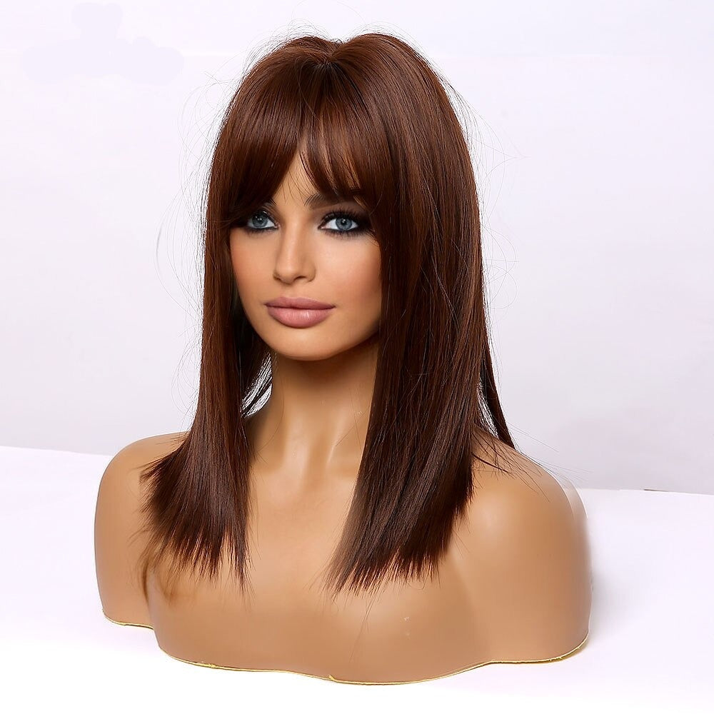 Perruques Auburn droites naturelles pour femmes - rachelhair