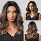 Perruques De Cheveux Quotidiens Bob Naturels À Vague D'eau Moyenne - rachelhair