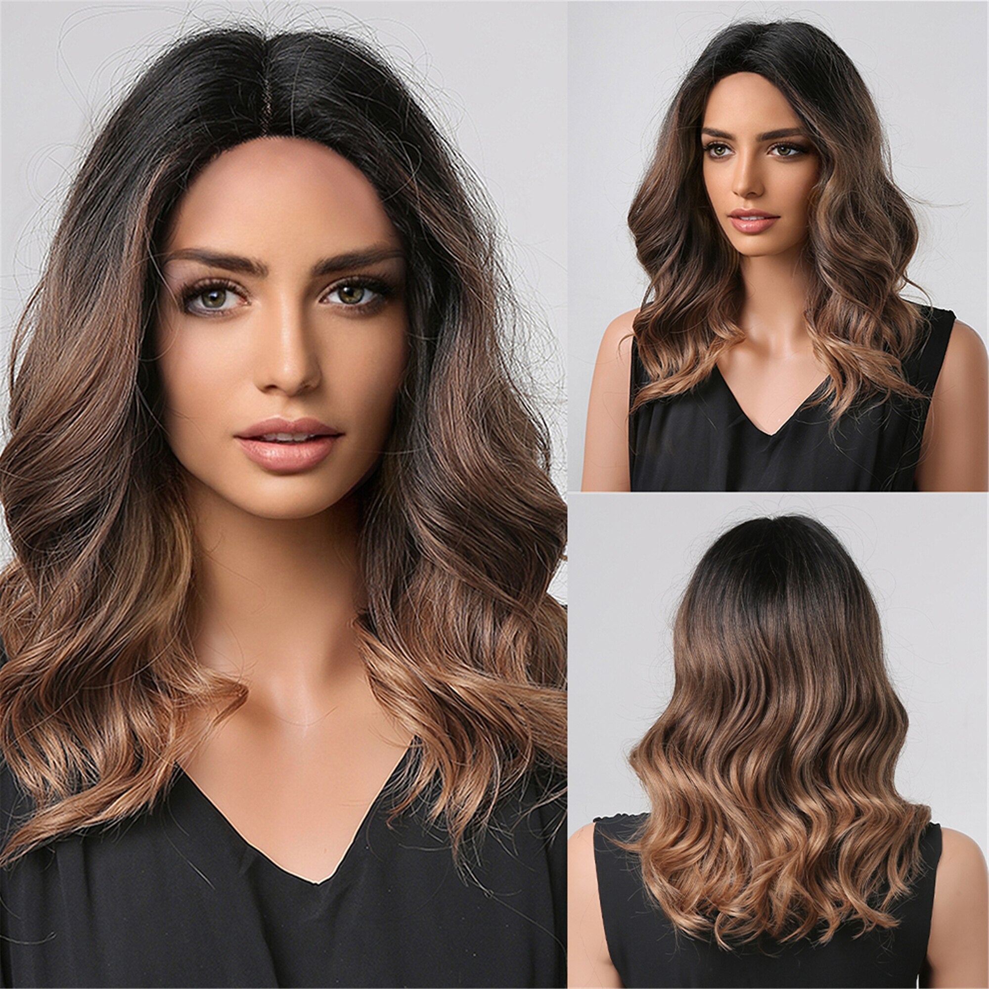 Perruques De Cheveux Quotidiens Bob Naturels À Vague D'eau Moyenne - rachelhair