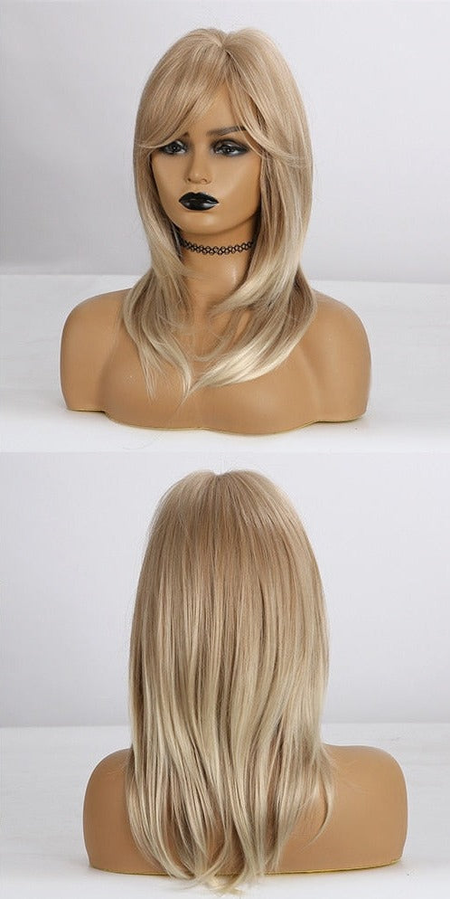Perruques Ondulées Naturelles De Longueur Moyenne Pour Femmes - rachelhair