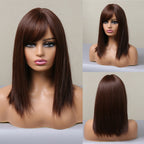 Perruque De Cheveux Blonds Raides Avec Des Mèches Courtes - rachelhair