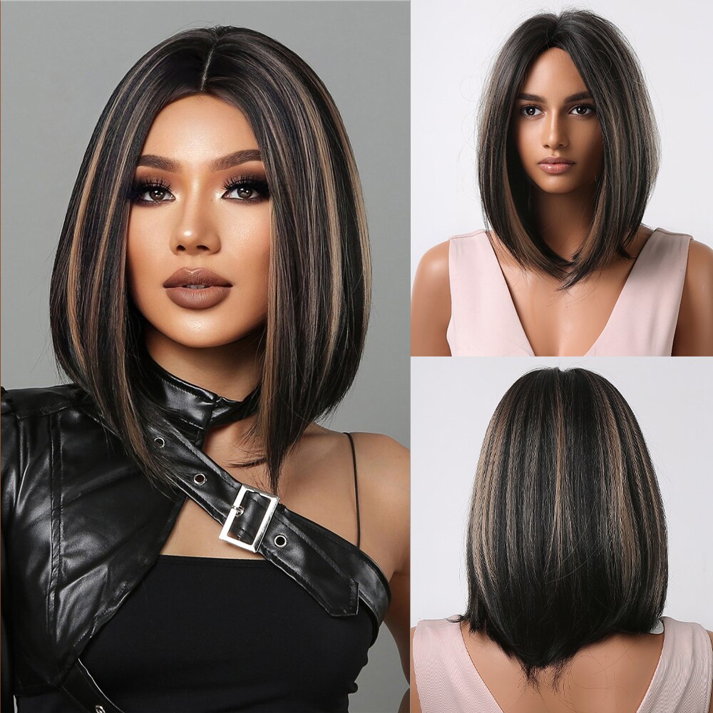 Perruques Synthétiques Courtes Droites - rachelhair