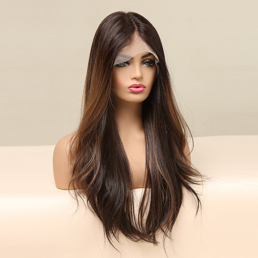 Perruques Lace Front Synthétiques Ombre pour Femme - rachelhair