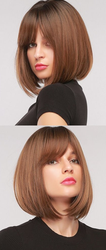 Perruque Bob Droite Courte Avec Frange Pour Femme - rachelhair